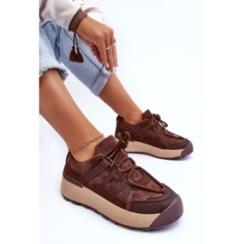 PS1 Zapatillas Deportivas Mujer Ante con Plataforma Marrón Rohan 6