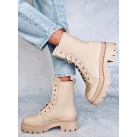 Parsons Botas de trabajo con cordones en beige 3