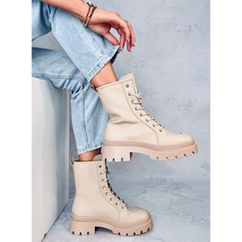 Parsons Botas de trabajo con cordones en beige 5