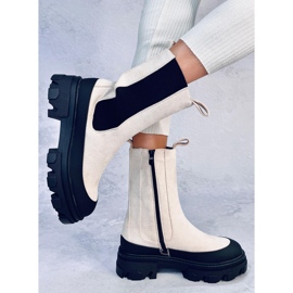 Botines Chelsea altos Telma Beige 3