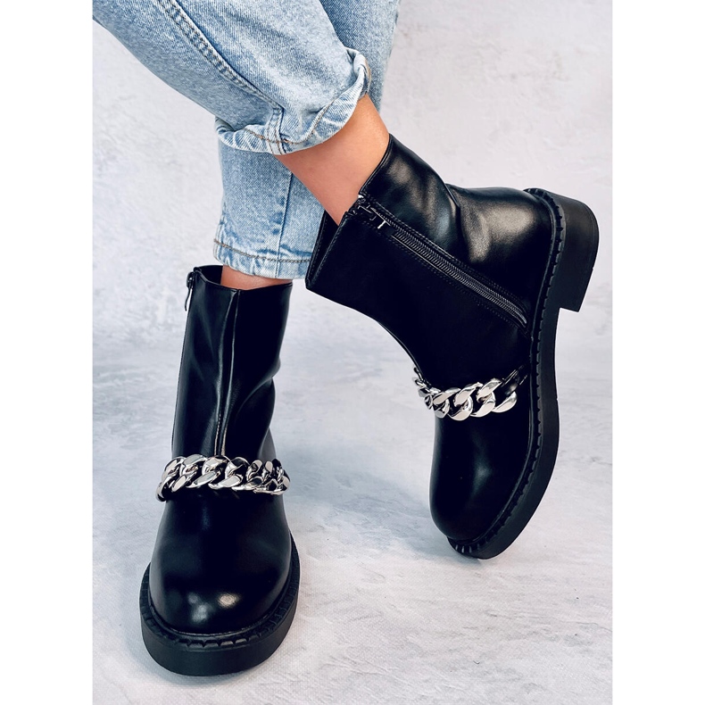 Botines mujer cadena Foster Negro 1
