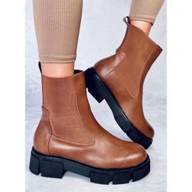 Botas Chelsea de mujer Sneed Camel marrón 4