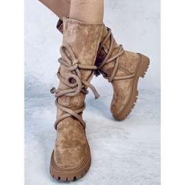 Botas de ante con cordón Spicer Khaki beige 2