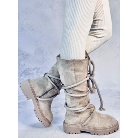 Botas de ante con cordón Spicer Beige 3