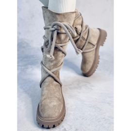 Botas de ante con cordón Spicer Beige 2