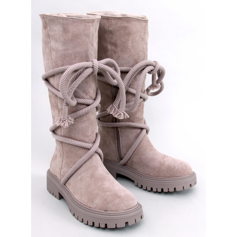 Botas de ante con cordón Spicer Beige 1