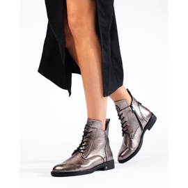 W. Potocki Botas planas Potocki plateadas marrón 1
