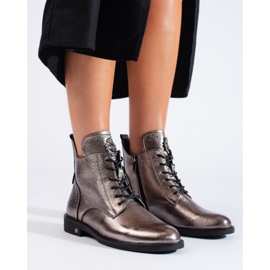 W. Potocki Botas planas Potocki plateadas marrón 2