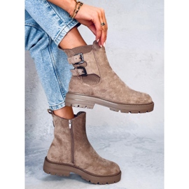 Botines Lanier de ante color topo beige 4