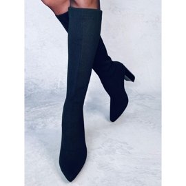 Elisha Botas tacón elástico negro 4