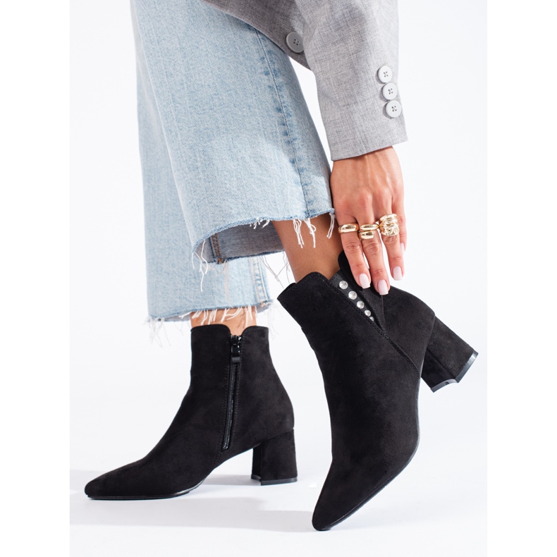 Botines mujer Shelovet ante negro 1 Botines mujer Shelovet ante negro 1