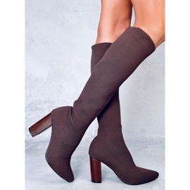 Botas tacón elástico Elisha Brown marrón 5