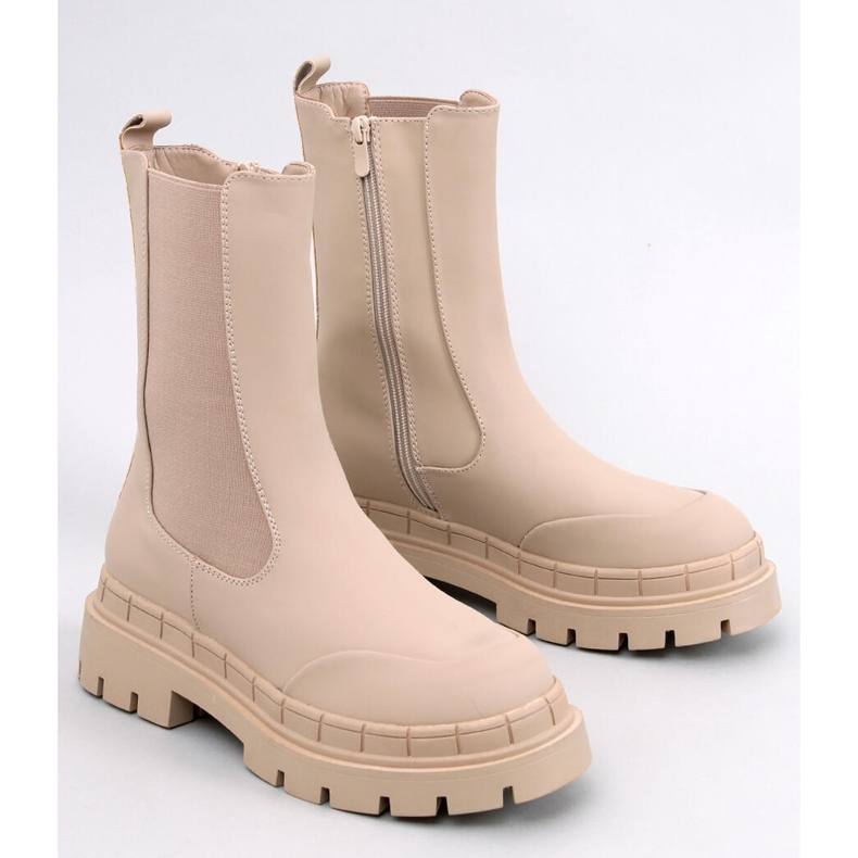 Faime Botas Chelsea altas beige 1 Faime Botas Chelsea altas beige 1