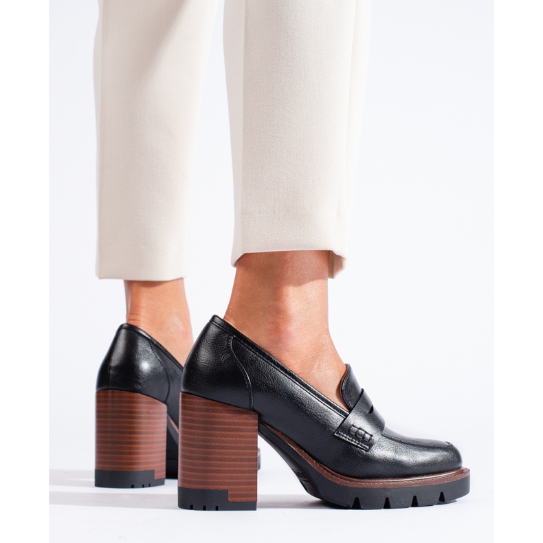 Elegantes zapatos de tacón de mujer negros de Shelovet 2