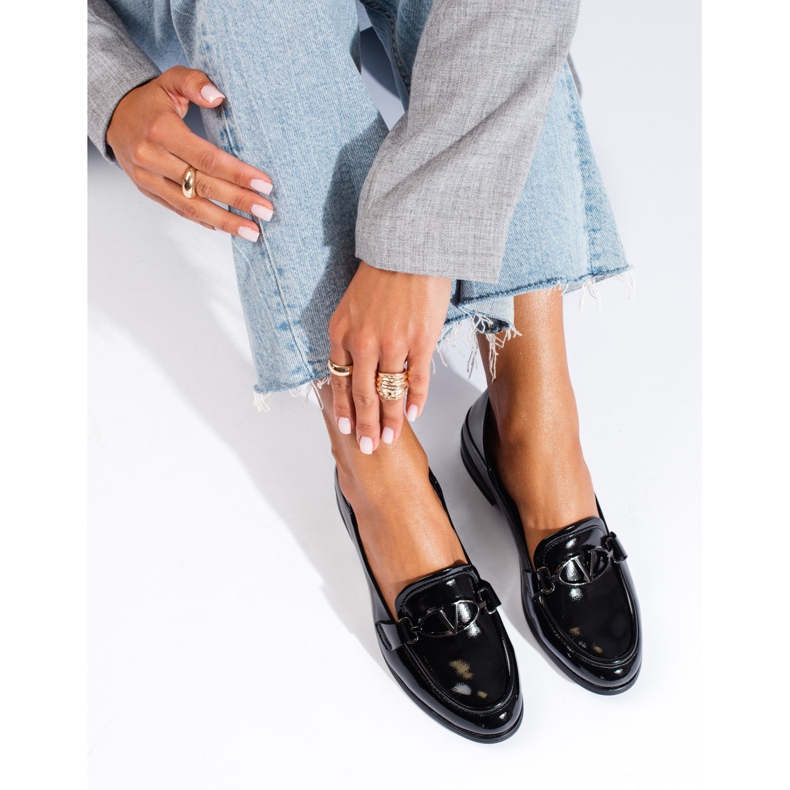 Señores Shelovet de mujer de charol negro 1