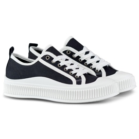 Zapatillas de mujer negras con suela blanca. negro 5
