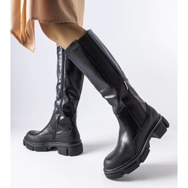 Botas planas por encima de la rodilla Rafah negras negro 1