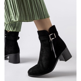 Botines de tacón bajo Bédard negros 2