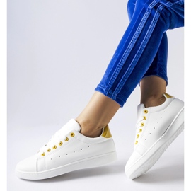 Zapatillas Bushnell blancas con detalles en amarillo. blanco 1