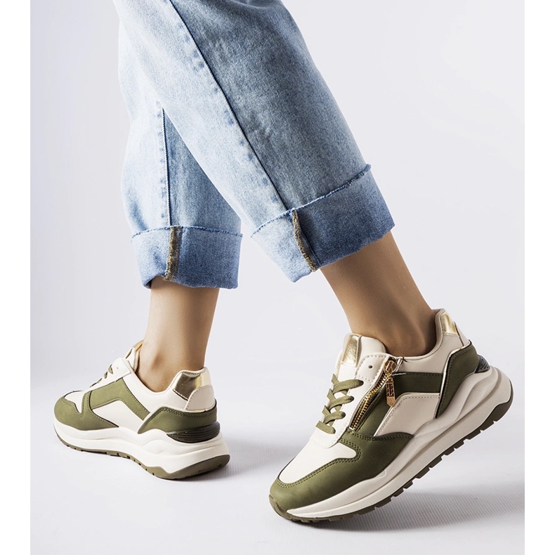 Inna Zapatillas Cecchi blancas y verdes blanco 1