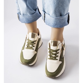 Inna Zapatillas Cecchi blancas y verdes blanco 2