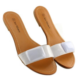 Pantuflas con cinturón 8293-60 Blanco 2