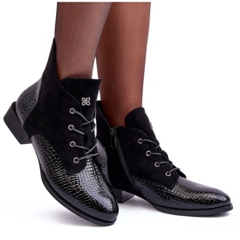 Vinceza Bailarina de Piel con Estampado Animal Tianeta Negra negro 8