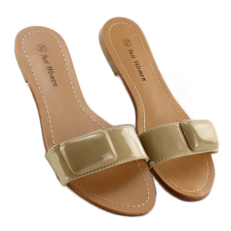 Pantuflas con cinturón 8293-60 caqui 1