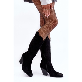 Botas Cowboy de Ante Negro con Tacón Alto Tortana 5