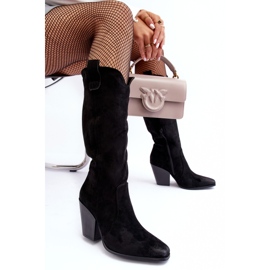 Botas Cowboy de Ante Negro con Tacón Alto Tortana 6