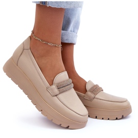 Zapatos Plataforma Piel Con Adorno, Beige Claro Lemar Lehira 7
