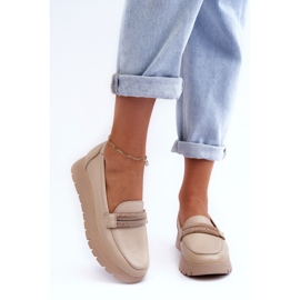 Zapatos Plataforma Piel Con Adorno, Beige Claro Lemar Lehira 3