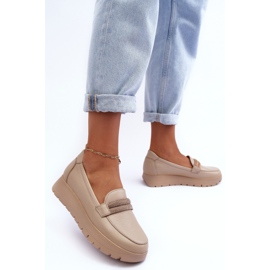 Zapatos Plataforma Piel Con Adorno, Beige Claro Lemar Lehira 6
