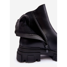 PS1 Botines Chelsea de piel Solita negros con tacón plano y plataforma 3