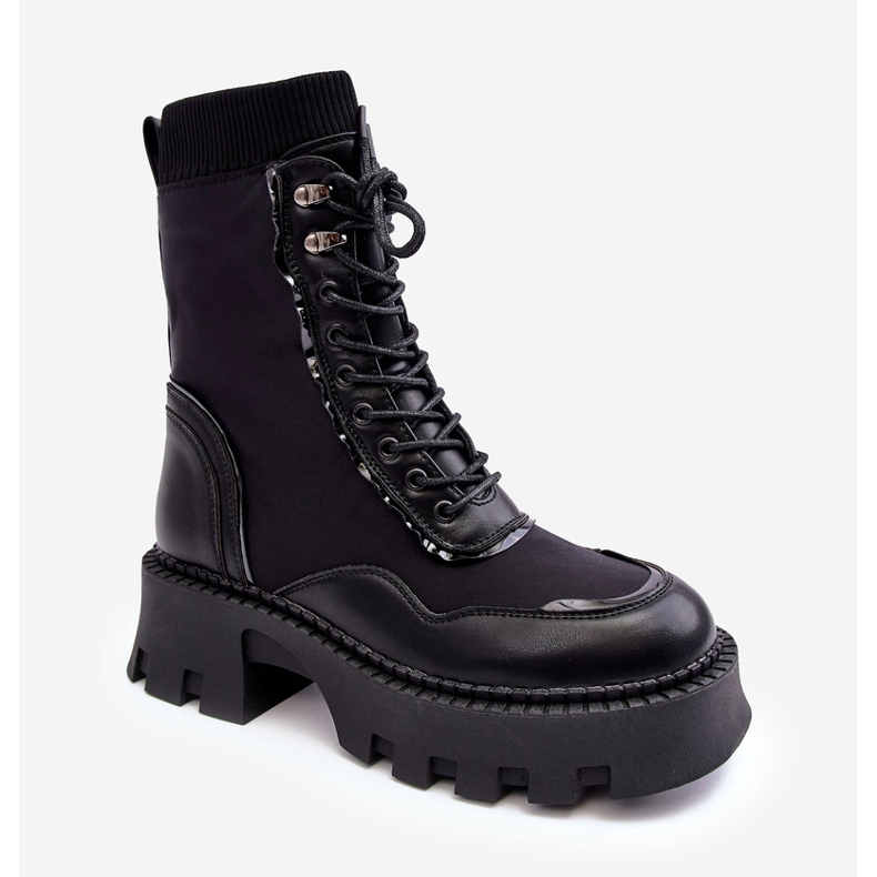 PS1 Botas de mujer de cuero con cordones Chunky Workers negro Seloma 1 PS1 Botas de mujer de cuero con cordones Chunky Workers negro Seloma 1