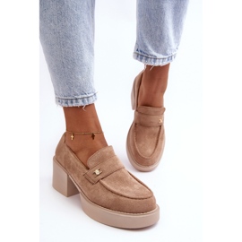 Zapatos De Tacón Alto De Ante Para Mujer, Beige Afnira 4