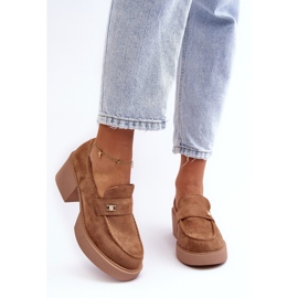 PS1 Zapatos de tacón mujer en ante beige oscuro Afnira 3