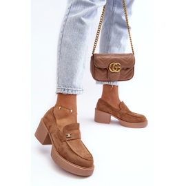 PS1 Zapatos de tacón mujer en ante beige oscuro Afnira 6