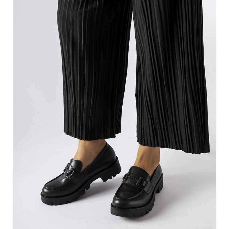 Inna Zapatos negros con plantilla de piel de Fauna. 1