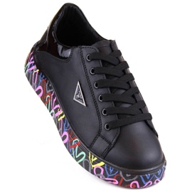 Zapatos de piel con plataforma colorida Filippo W PAW462A, negro 1