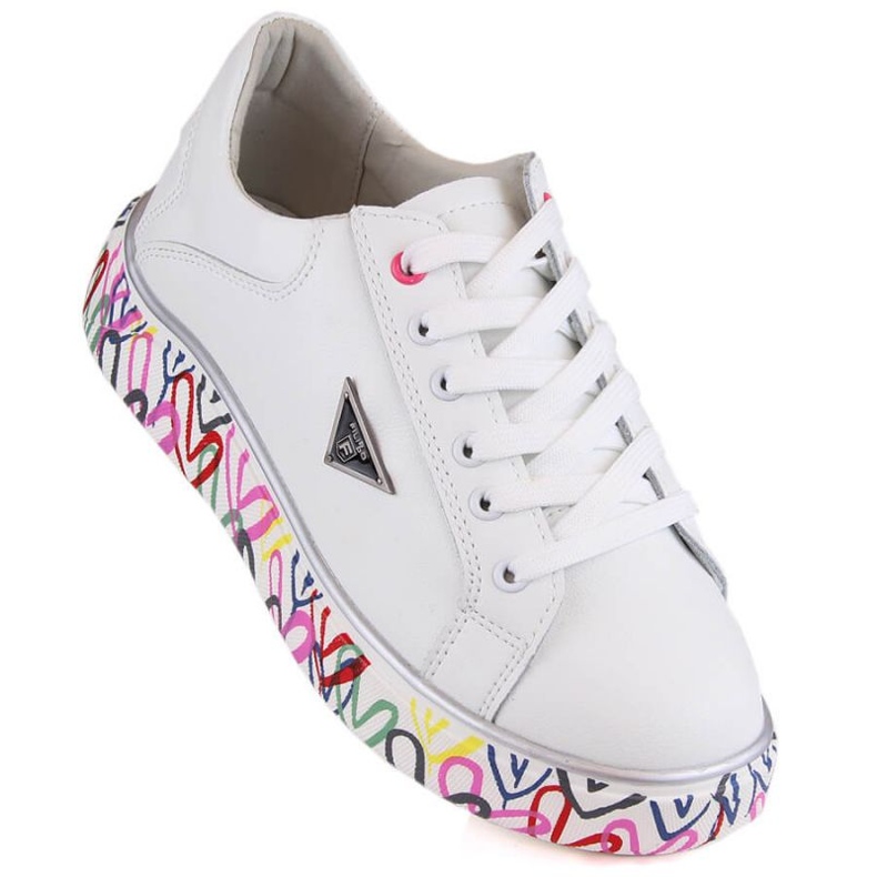 Zapatos de piel con plataforma de colores Filippo W PAW462B, blanco 1