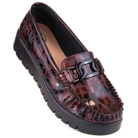 Mocasines de piel con plataforma Filippo W PAW314E plataforma burdeos rojo 1