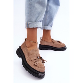 PS1 Zapatos de ante, mocasines de mujer beige Ramvli 4