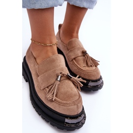 PS1 Zapatos de ante, mocasines de mujer beige Ramvli 5