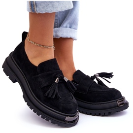 PS1 Zapatos De Gamuza Mocasines De Mujer Negro Ramvli 7