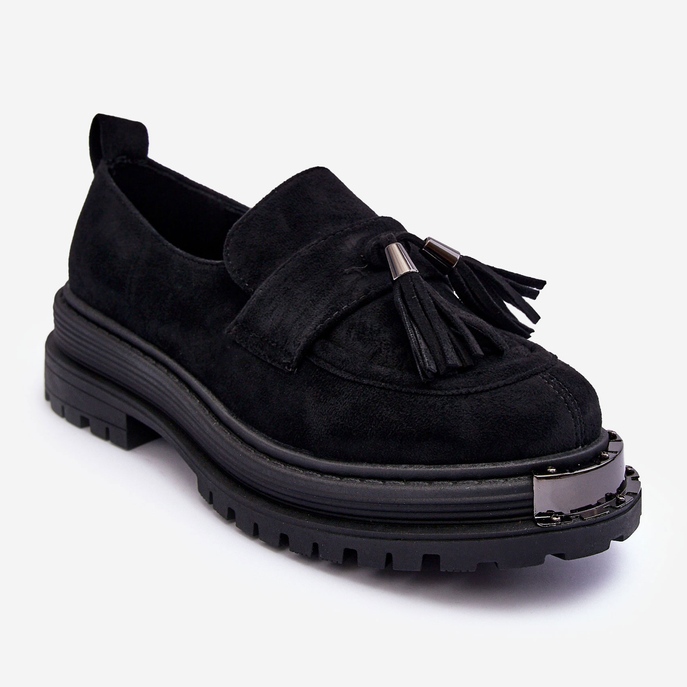 PS1 Zapatos De Gamuza Mocasines De Mujer Negro Ramvli 1