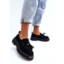 PS1 Zapatos De Gamuza Mocasines De Mujer Negro Ramvli 4