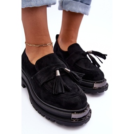 PS1 Zapatos De Gamuza Mocasines De Mujer Negro Ramvli 6