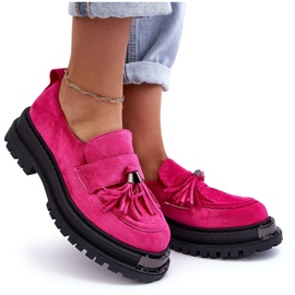 PS1 Zapatos De Ante Mocasines De Mujer Fucsia Ramvli rosado 8