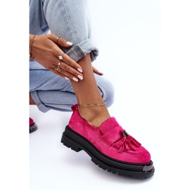 PS1 Zapatos De Ante Mocasines De Mujer Fucsia Ramvli rosado 7